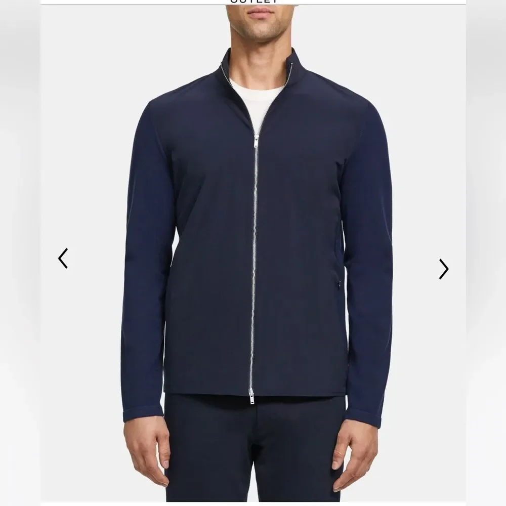 Theory jacket men’s navy Bellville Pk Fine Bilen Full Zip size xlarge